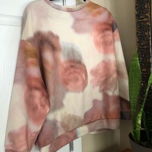 Zara OVERSIZED blurred floral sweater